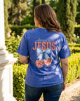 America Needs Jesus Vintage Wash Christian T-Shirt – Summer Blue