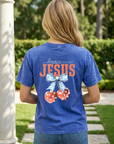 America Needs Jesus Vintage Wash Christian T-Shirt – Summer Blue