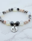 I am Stronger than My Excuses Companion Charm Bracelet Druzy