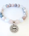 I Am Bible Verses Classic Charm Bracelet Rose Quartz