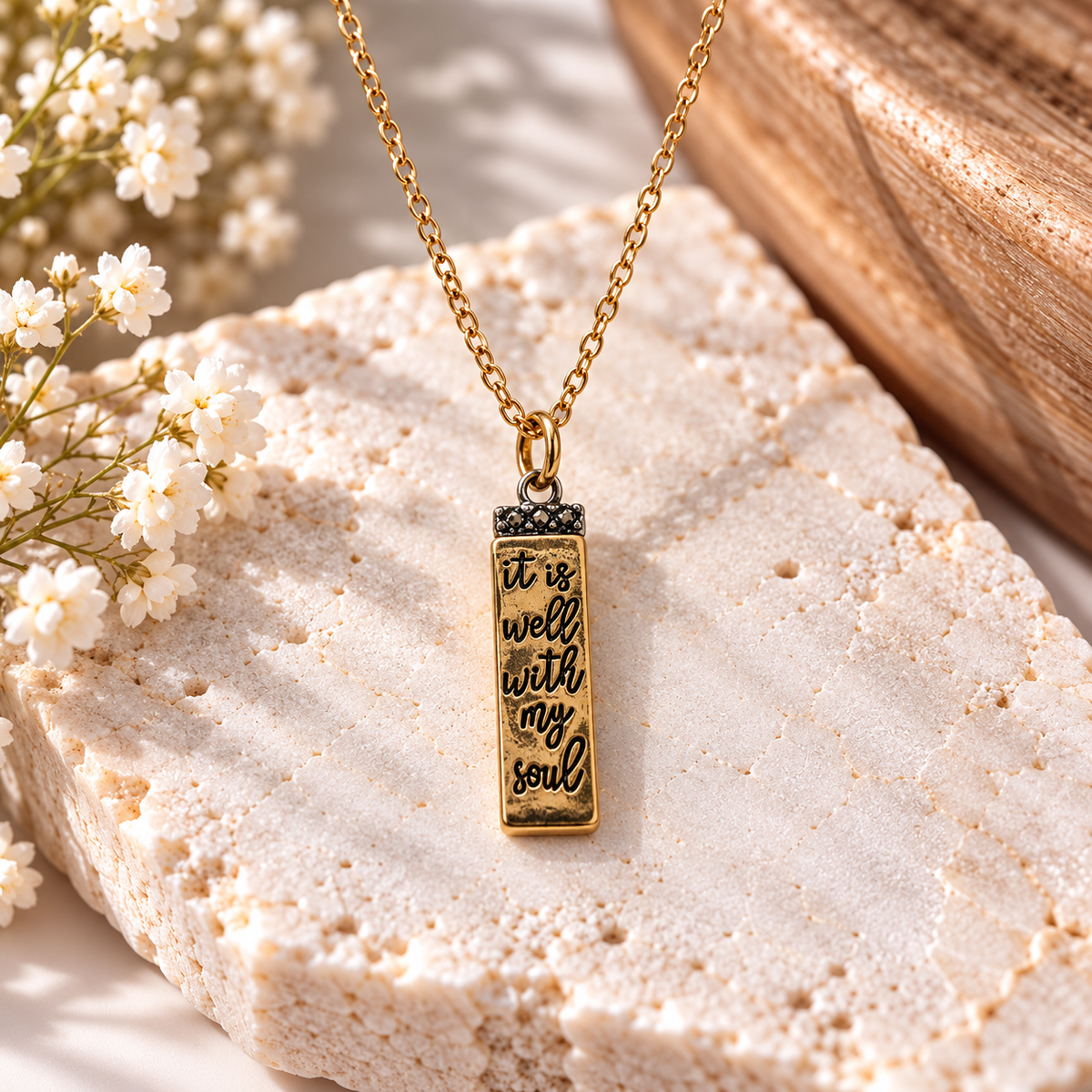 It Is Well With My Soul Gold Necklace