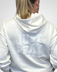 Just Pray White Monochrome Hoodie