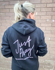 Just Pray Black Hoodie | Christian Hoodie Faith-Based Apparel