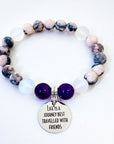 Life is a Journey Best Traveled with Friends Classic Charm Bracelet Amethyst