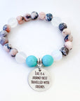 Life is a Journey Best Traveled with Friends Classic Charm Bracelet Turquoise