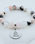 My Best Friend Classic Charm Bracelet Rose Quartz