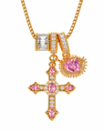 Loved by Grace Pink Triple Charm Necklace