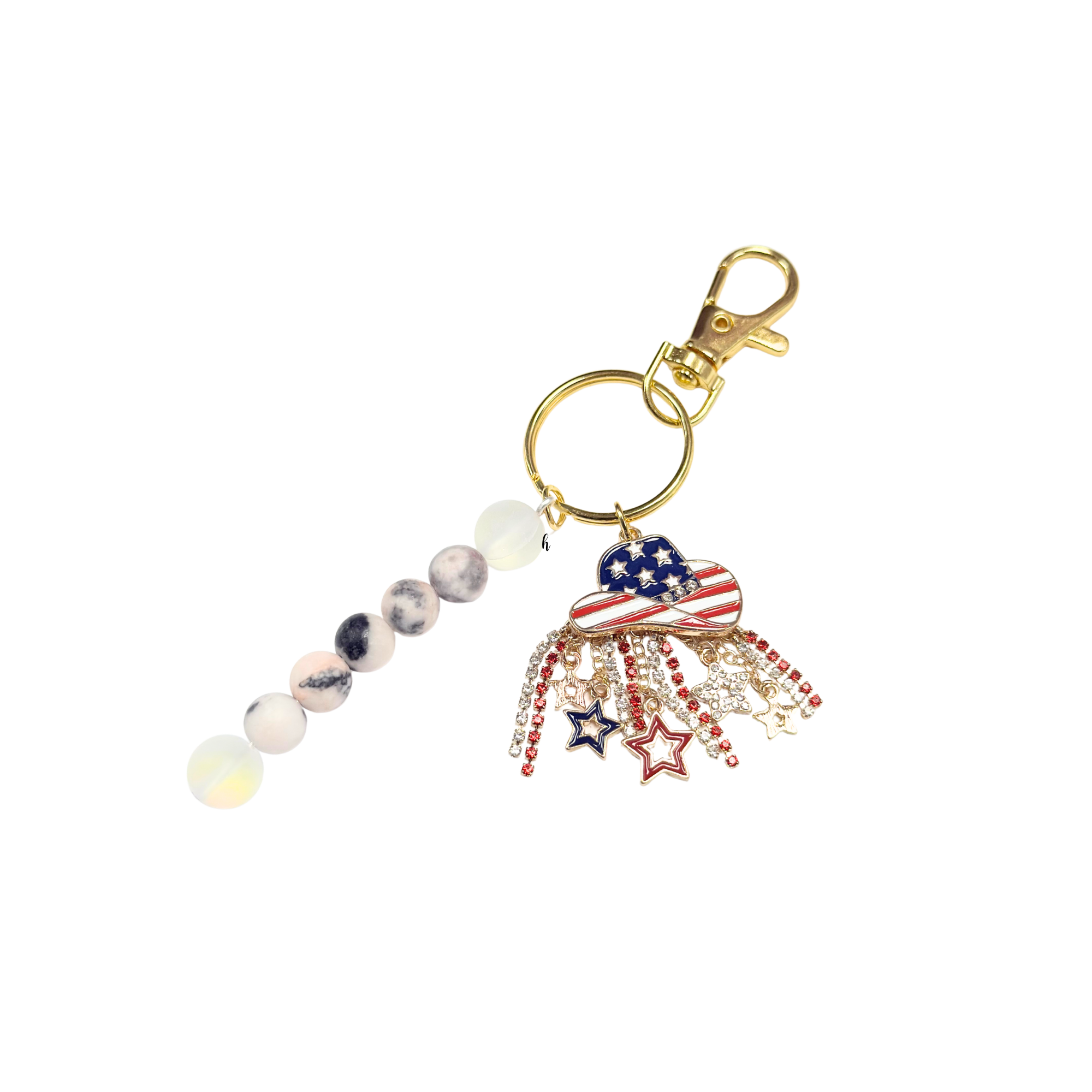 Stars, Stripes &amp; Sparkle Purse Charm | Faith-Based Stress Relief Keychain Gift for Women