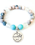 Perhaps you were Created...Classic Charm Bracelet Turquoise