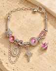 Wrapped in Grace Pink Faith Charm Bracelet