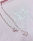Blessed & Blinged Pink Pearl Rhinestone Hoodie Cord