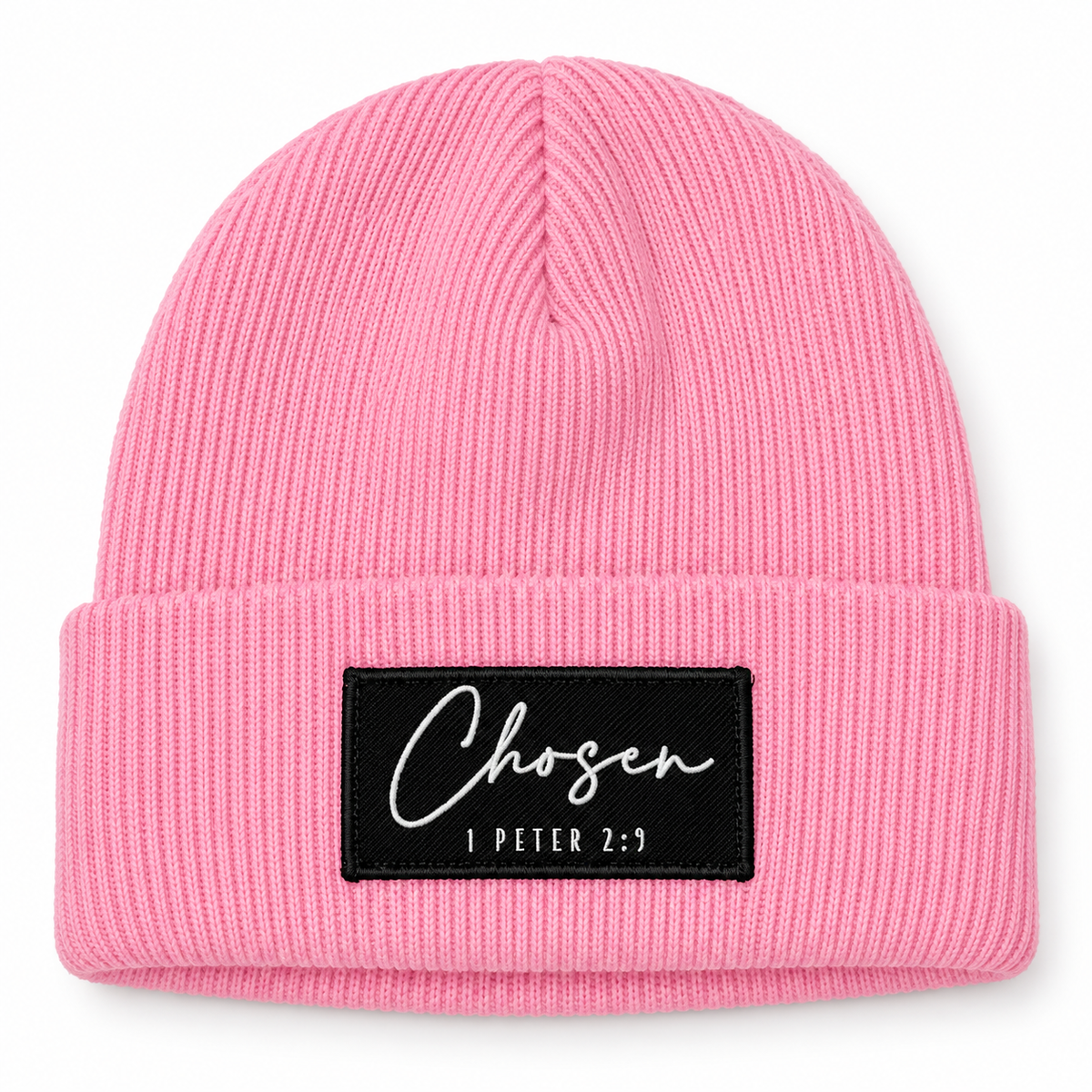 Chosen Pink Christian Beanie | 1 Peter 2:9 Winter Hat