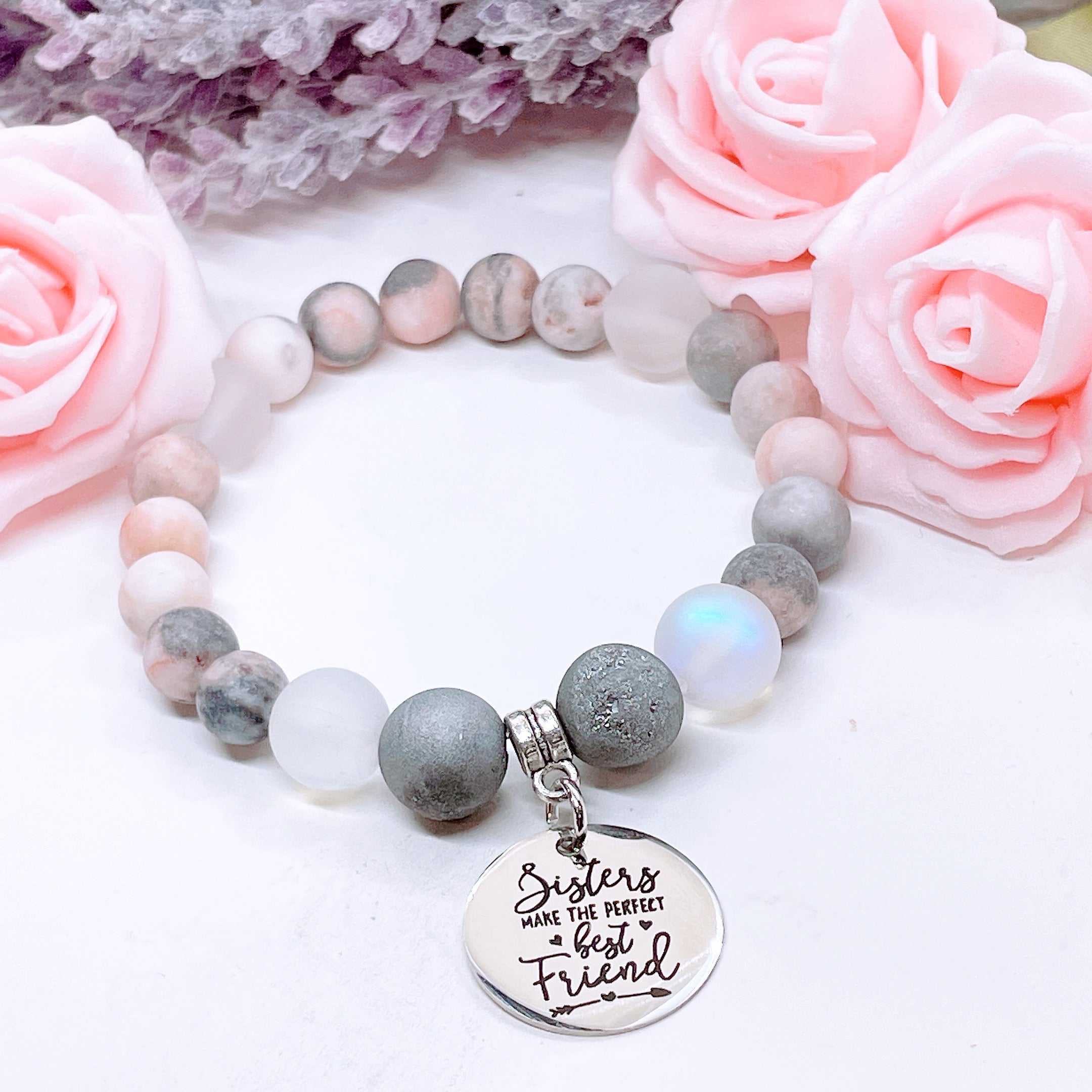 Sisters Make the Perfect Best Friend Charm Bracelet Druzy