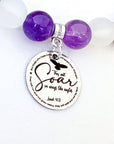 They will Soar on wings like Eagles Isaiah 40:31 Charm Bracelet Amethyst