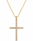 Simply Blessed Gold Rhinestone Cross Necklace