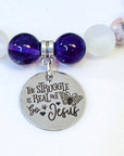 The Struggle is Real and So is Jesus Classic Charm Bracelet Amethyst