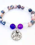 They will Soar on wings like Eagles Isaiah 40:31 Charm Bracelet Amethyst