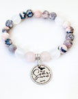 They will Soar on wings like Eagles Isaiah 40:31 Charm Bracelet Rose Quartz