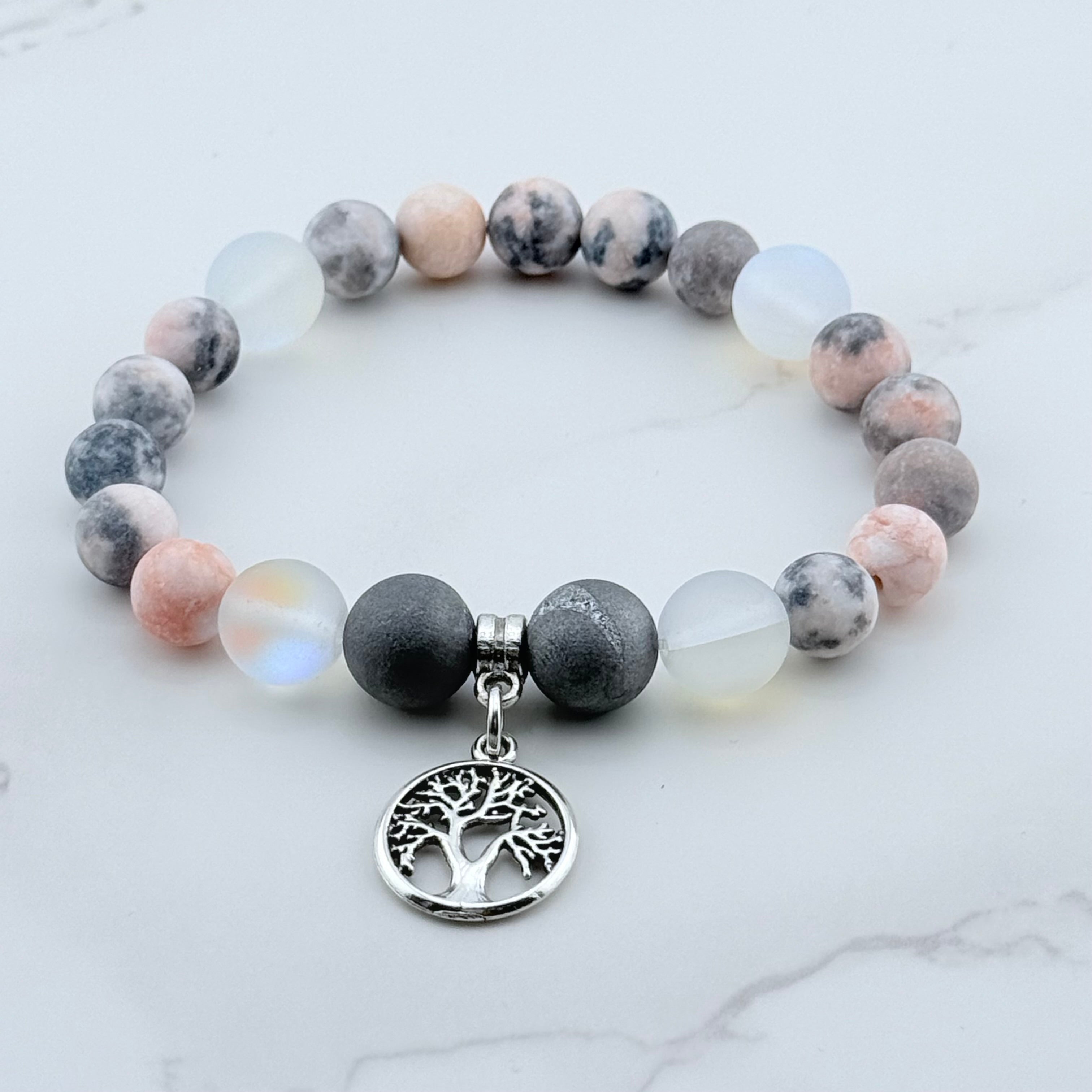 Family Tree with Heart Gemstone Bracelet – 5 Second Rule Bracelet