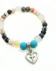 Faithful Heart Companion Charm Bracelet Turquoise