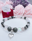 Dainty Heart Companion Charm Bracelet Druzy