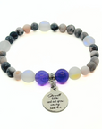 She Will Run and not Grow Weary Companion Charm Bracelet Amethyst