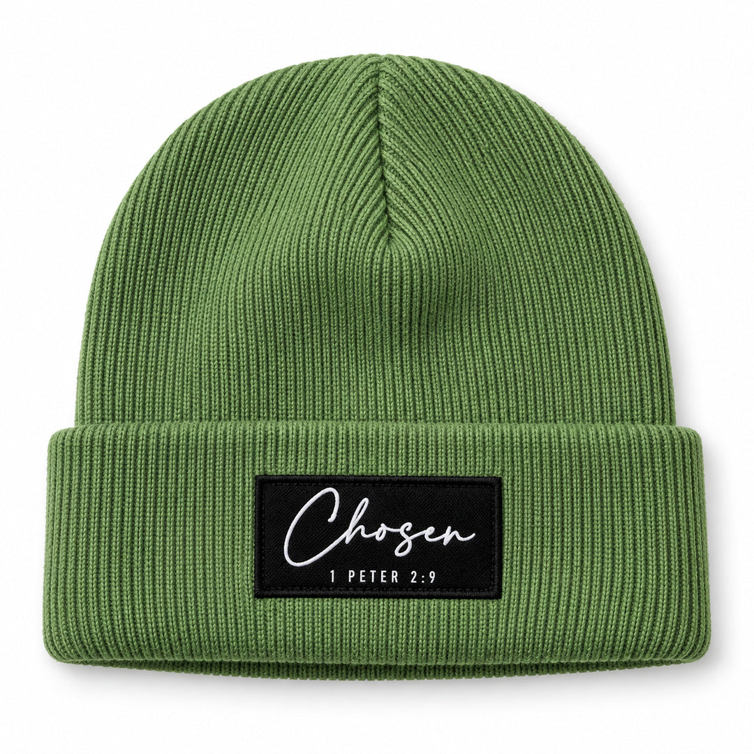 Chosen Army Green Christian Beanie | 1 Peter 2:9 Winter Hat