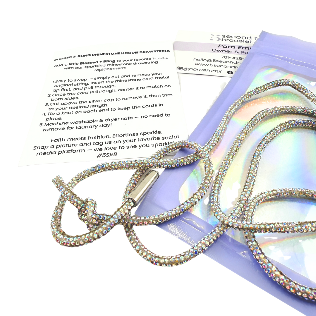 Blessed &amp; Blinged Clear | Rhinestone Drawstring