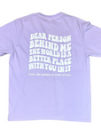 Dear Person Behind Me Purple Oversized Tee