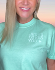Jesus Loves You Monochrome Green Tee