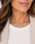 Walk in Faith Silver Cross & Rhinestone Necklace