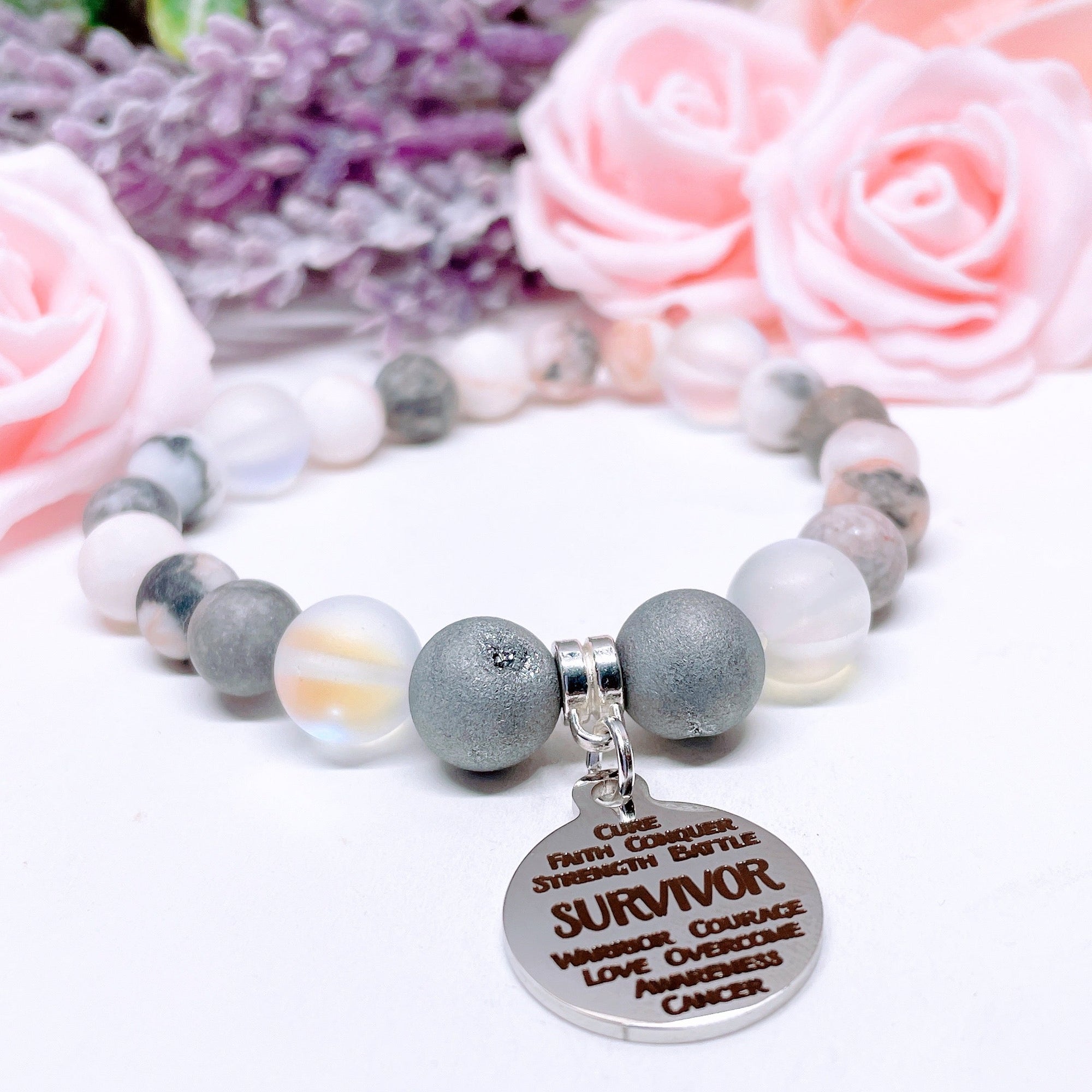 Survivor Sentiments Classic Charm Bracelet Druzy
