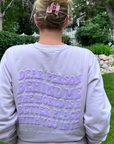 Dear Person Behind Me Purple Monochrome Crewneck