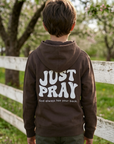 Just Pray Brown Youth Hoodie | Christian Youth Hoodie