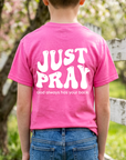 Youth Just Pray Tee in Azalea