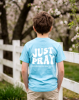 Youth Just Pray Tee in Sky Blue