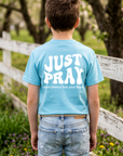 Youth Just Pray Tee in Sky Blue