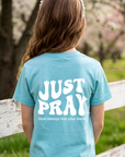 Youth Just Pray Tee in Sky Blue