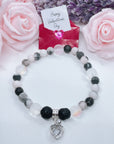 Floating Crystal Heart Companion Charm Bracelet Lava