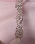 Blessed & Blinged Pink Pearl Rhinestone Hoodie Cord