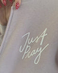 Just Pray Blush Zip-Up Hoodie | Christian Zip Hoodie
