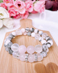 Rose Quartz Rhinestone Classic Bracelet