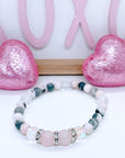 Rose Quartz Rhinestone Companion Bracelet