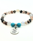 She Will Run and not Grow Weary Companion Charm Bracelet Turquoise