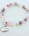 Sister-In-Law Heart Companion Charm Bracelet Rose Quartz