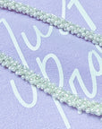 white pearl rhinestone hoodie cord