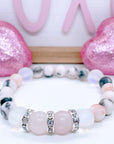 Rose Quartz Rhinestone Classic Bracelet