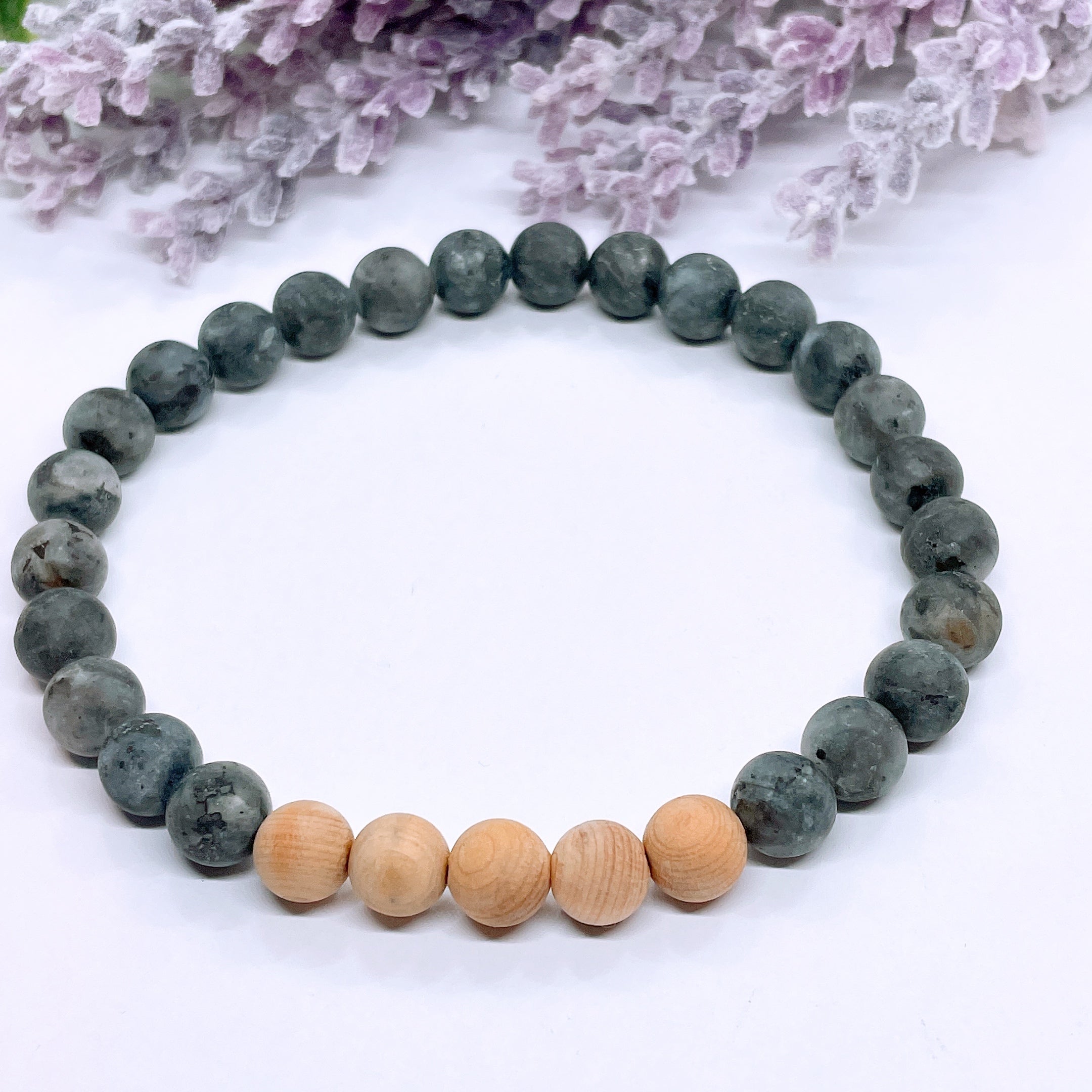 Black Labradorite Cedar Wood Bracelets