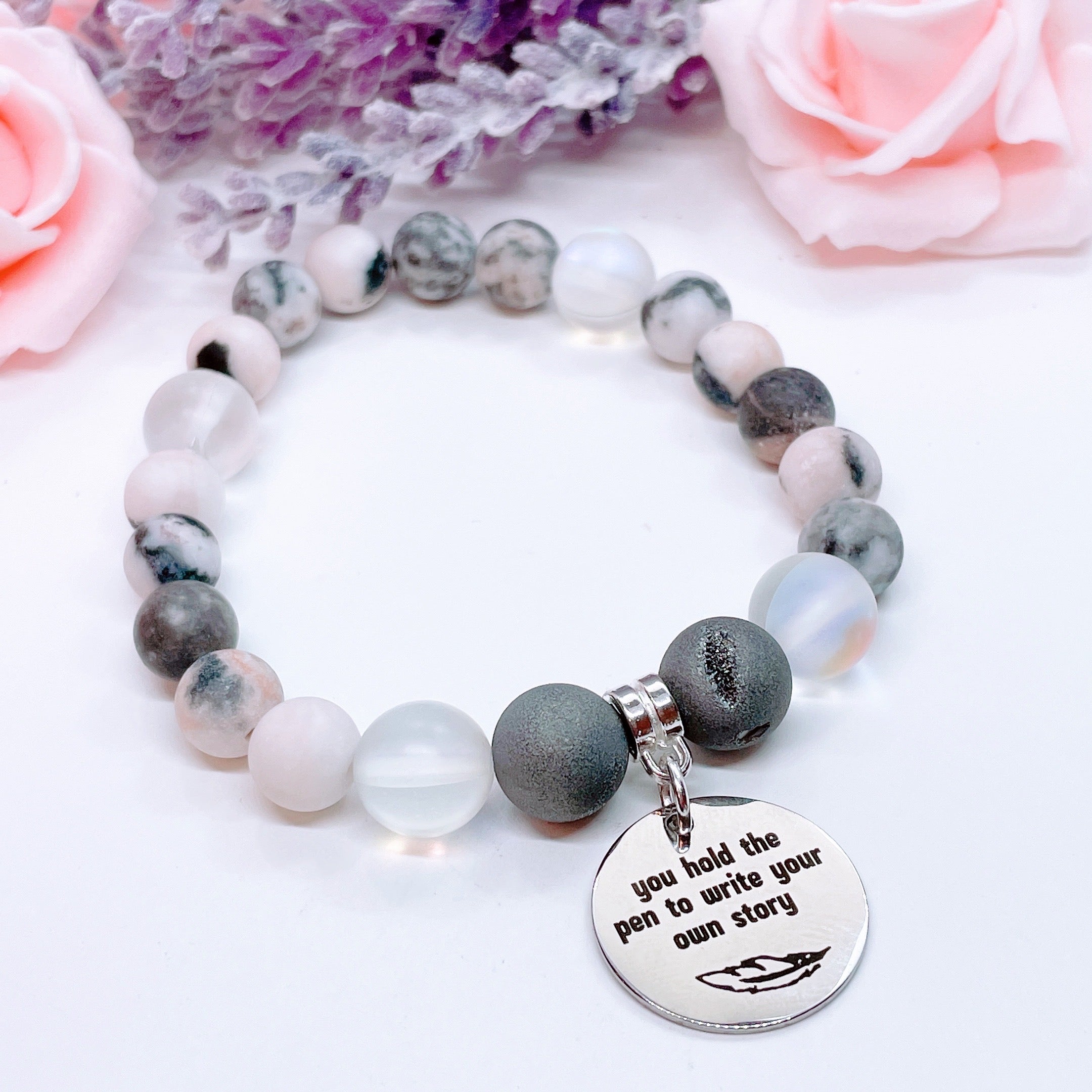 You Hold the Pen to Write your Own Story Charm Bracelet