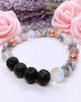 Lava Stone Bracelet with Rose Gold Lava Stone